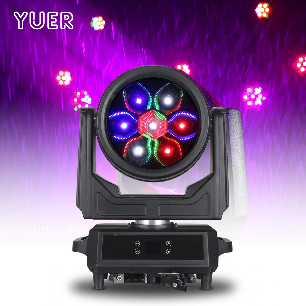 New Arrival IP65 Waterproof 7X60W RGBL TX 4In1 LED Beam Wash Moving Head Light Rainbow Effect DMX512 DJ Disco Wedding Outdoor