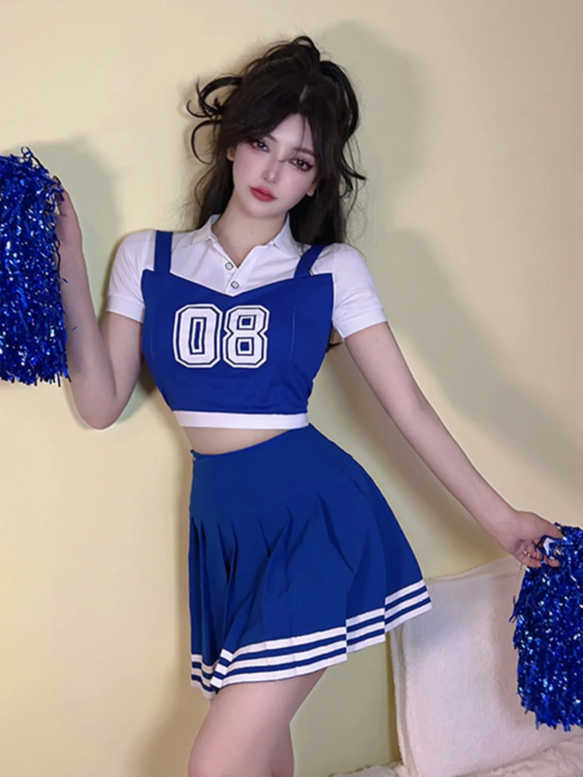 Women's Jazz Performance Outfit Korean Style Cheerleading Uniform Cotton Material Stage Performance Costume Female Group Dance