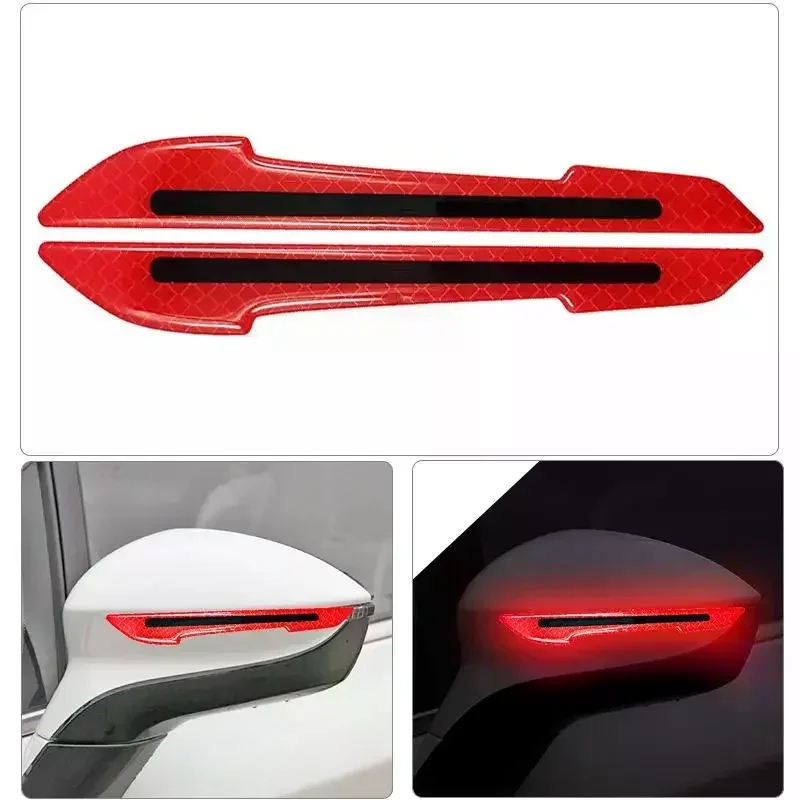 2PCS Door Bumper Strip Reflective Car Mirrors Anti scratch Protection Stickers Car Artifacts High grade Glow in the dark