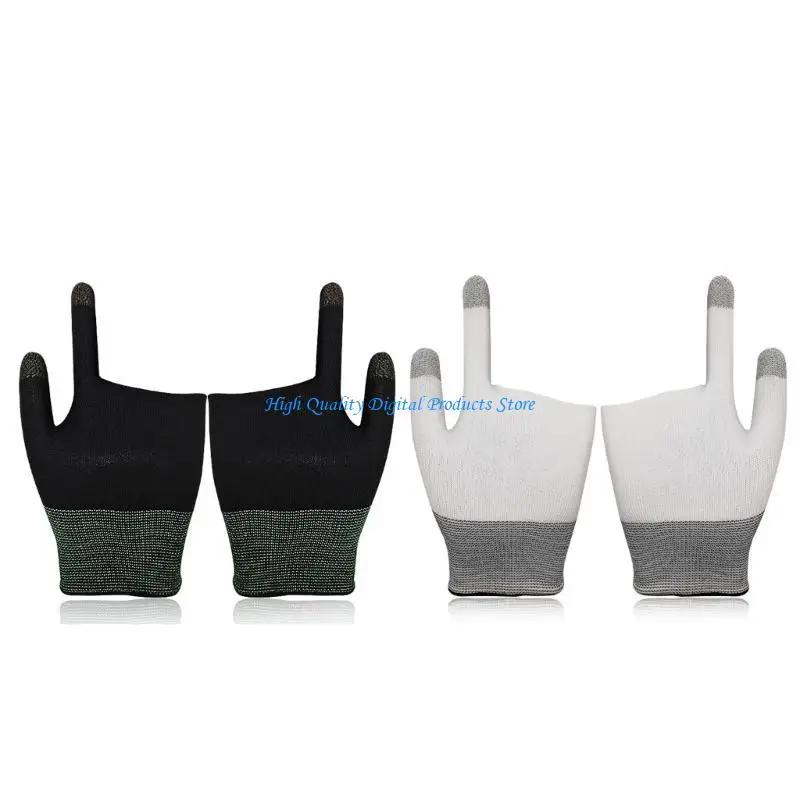 U2JE Two-finger Gaming Finger Sleeves Mobile Game Gloves Sweat-proof Finger Cots
