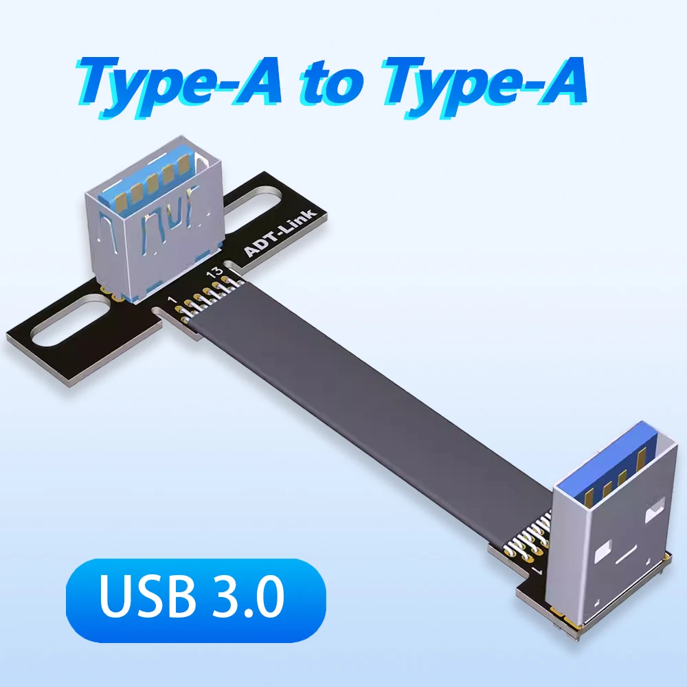 USB 3.0 Type C To Type C Extension Cable 90 Degree FPC FPV Ribbon Flat USB C Cable 3A 10Gbps EMI Shielding Short Gen2x1 10g