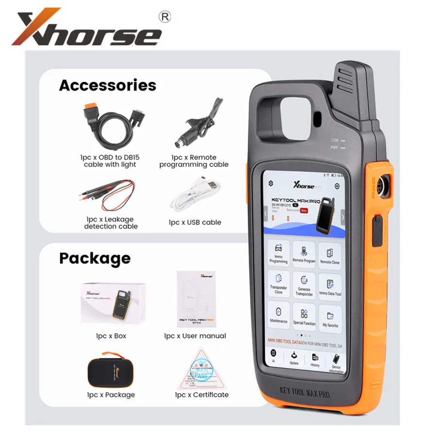 Xhorse VVDI Key Tool Max Pro With MINI OBD Tool Function Support CAN FD/ Voltage and Leakage Current