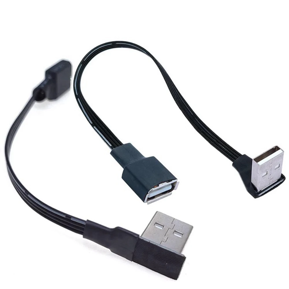 5CM 1M 2M 90 Angled USB 2.0 A Male to Male/Female  Extension Adaptor cable USB2.0 male to female right/left/down/up Black cable