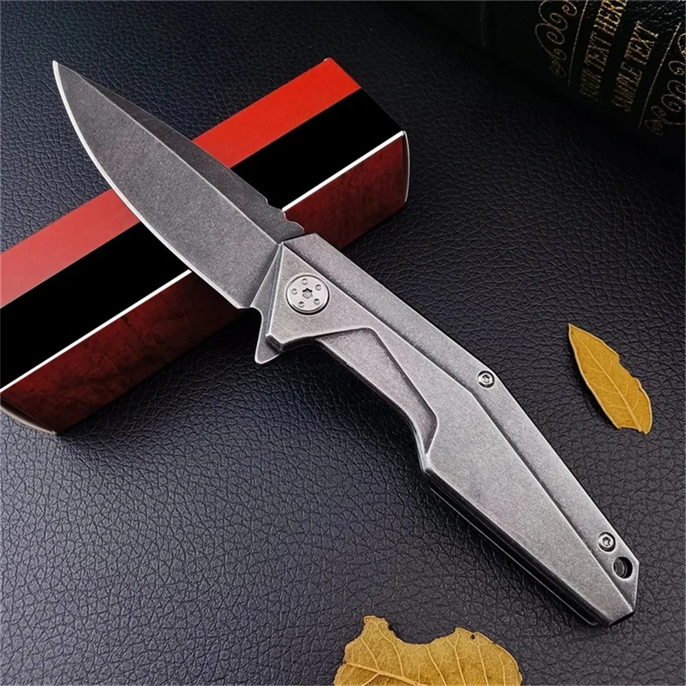 

KS 1318 Assisted Opening Folding Knife 8Cr13Mov Stonewashed Blade 420 Steel Handle Outdoor Multi-functional Tactical Knife