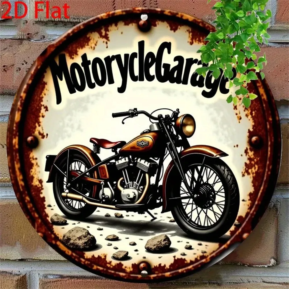 CIFbuy Vintage Motorrad-Wandkunst aus Aluminium, wasserdicht, langlebig, rostfrei, Metallschild für Garagendekoration
