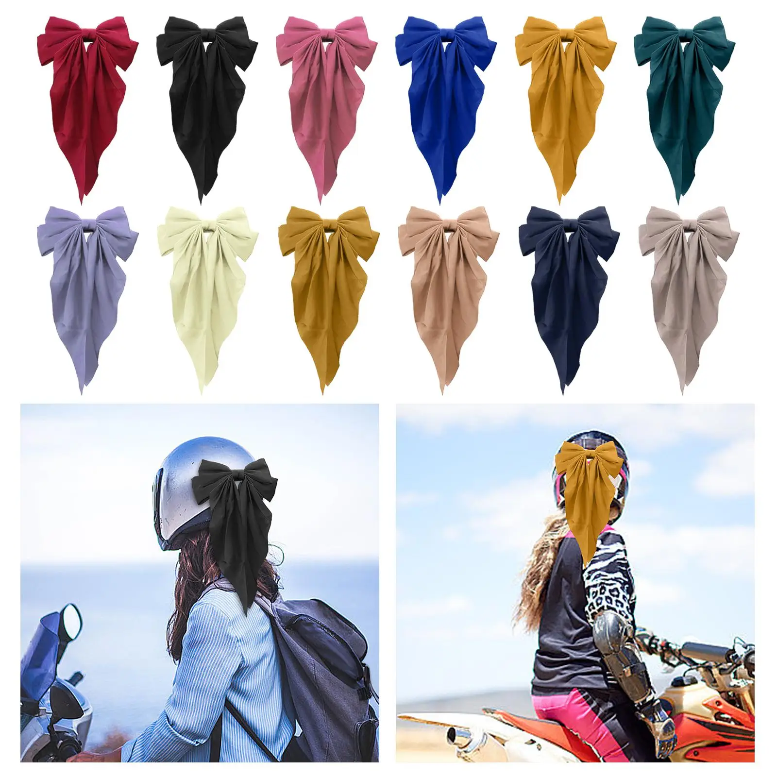 

Bowknot Helmets Decor Helmets Embellishments Portable Removable Big Bowknot Ski