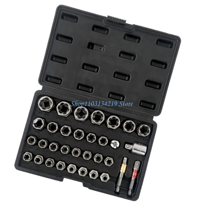 N5KC Damaged Bolt Removers Heavy Duty Chromium Alloy Corrosion Proof Reverse Thread Socket Compact Size For Automotive Repair