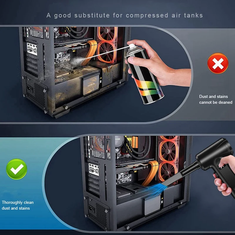 AB43 2-In-1-منفاخ الهواء-&-مكنسة كهربائية-منفاخ منفضة لاسلكي-قوي-شفط-محمول-للكمبيوتر السيارة-مكنسة كهربائية-سهلة التركيب