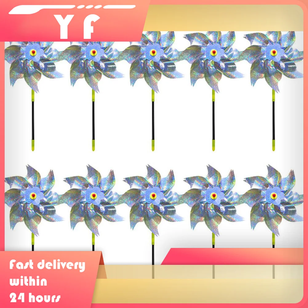 10pcs Of Windmill Garden Decorations, Outdoor Bird Repellents, Plant Protection Windmill Outdoor Rotating Wind Spinner