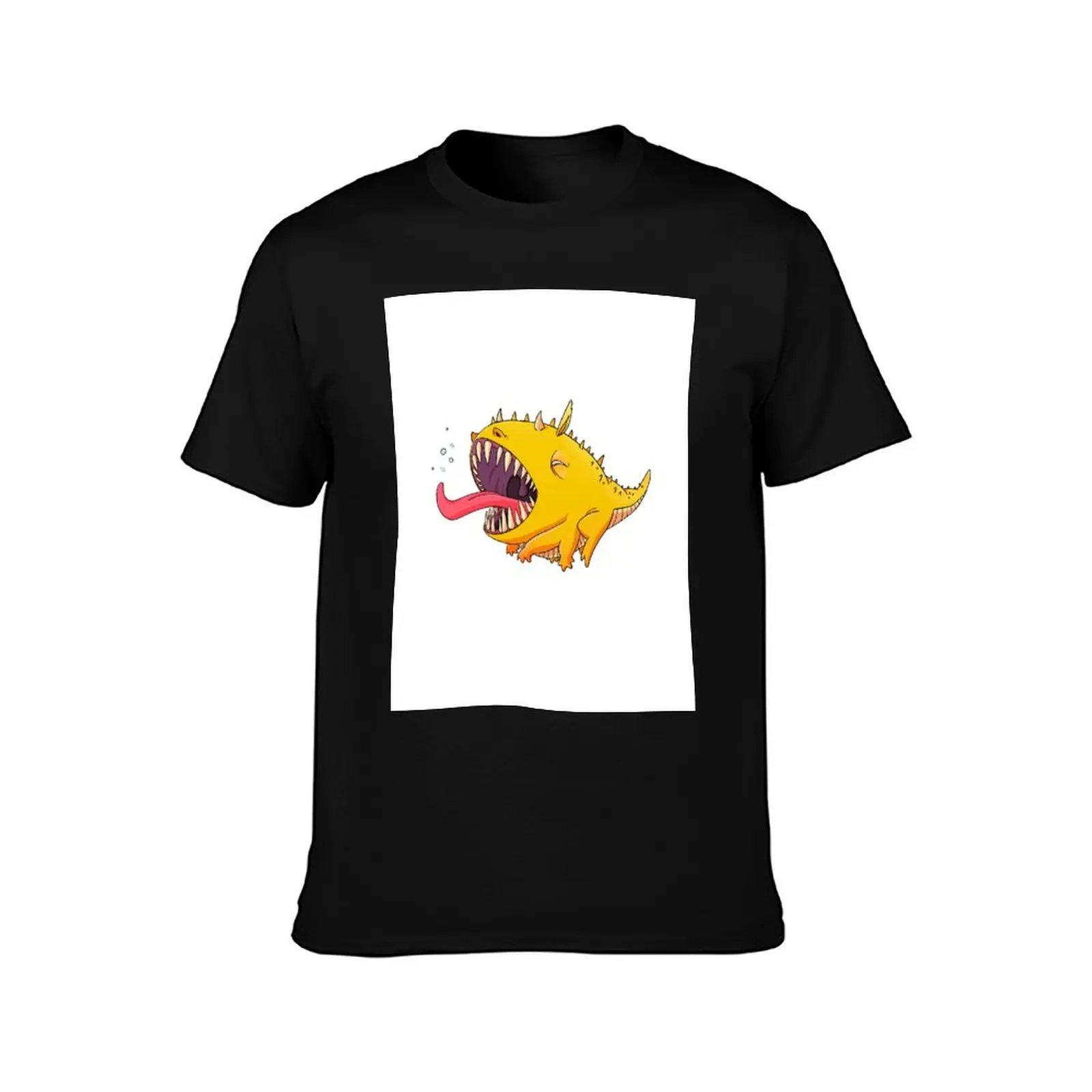 Yawning Monster T-Shirt Graphic Print Short Sleeve T-Shirt