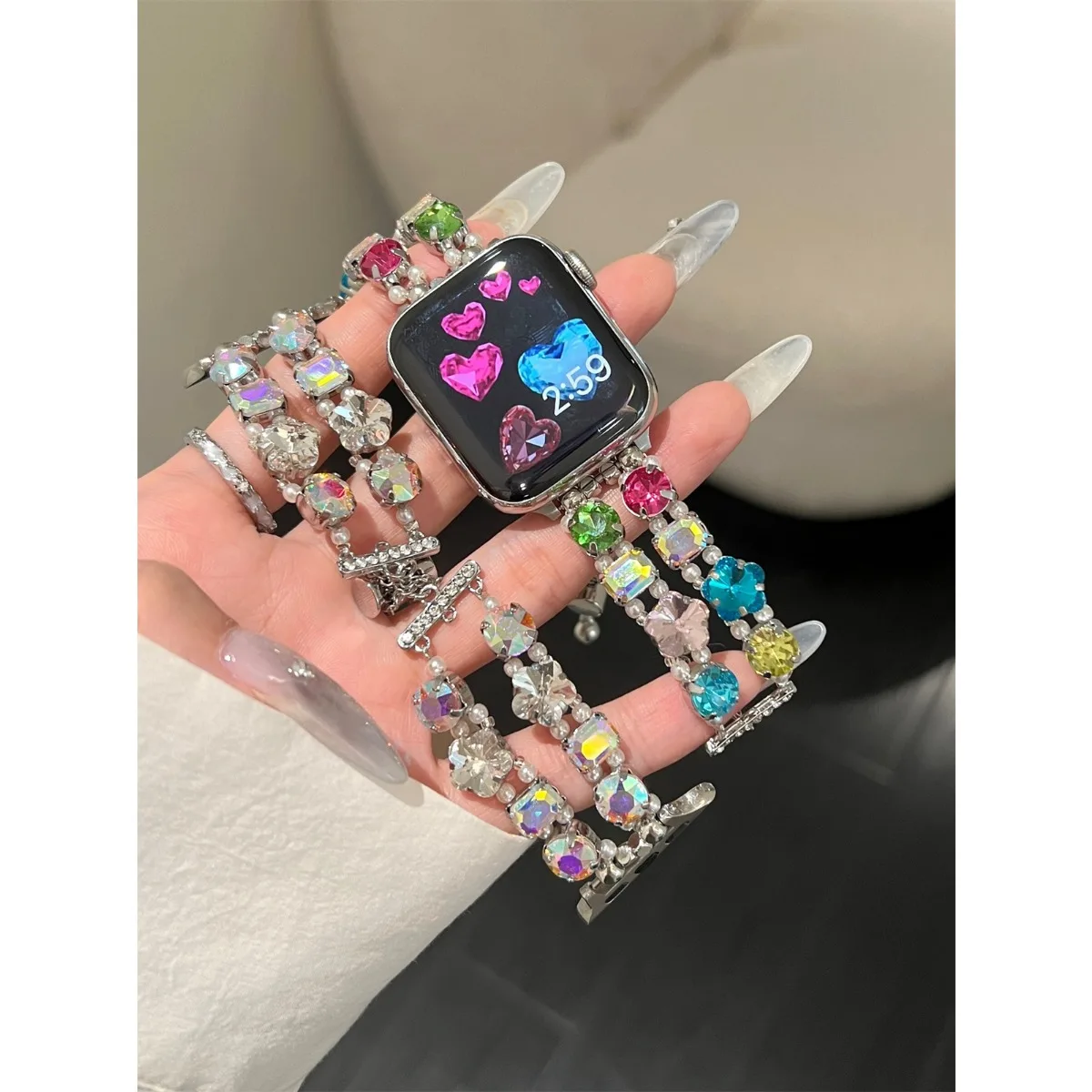 Cinturino per orologio in acciaio inossidabile per gioielli per iWatch Ultra 2 Series 10/9/8/7/6/5 Cinturino per orologio alla moda 42/44/45/46/49mm 38/40/41mm_voghion.com