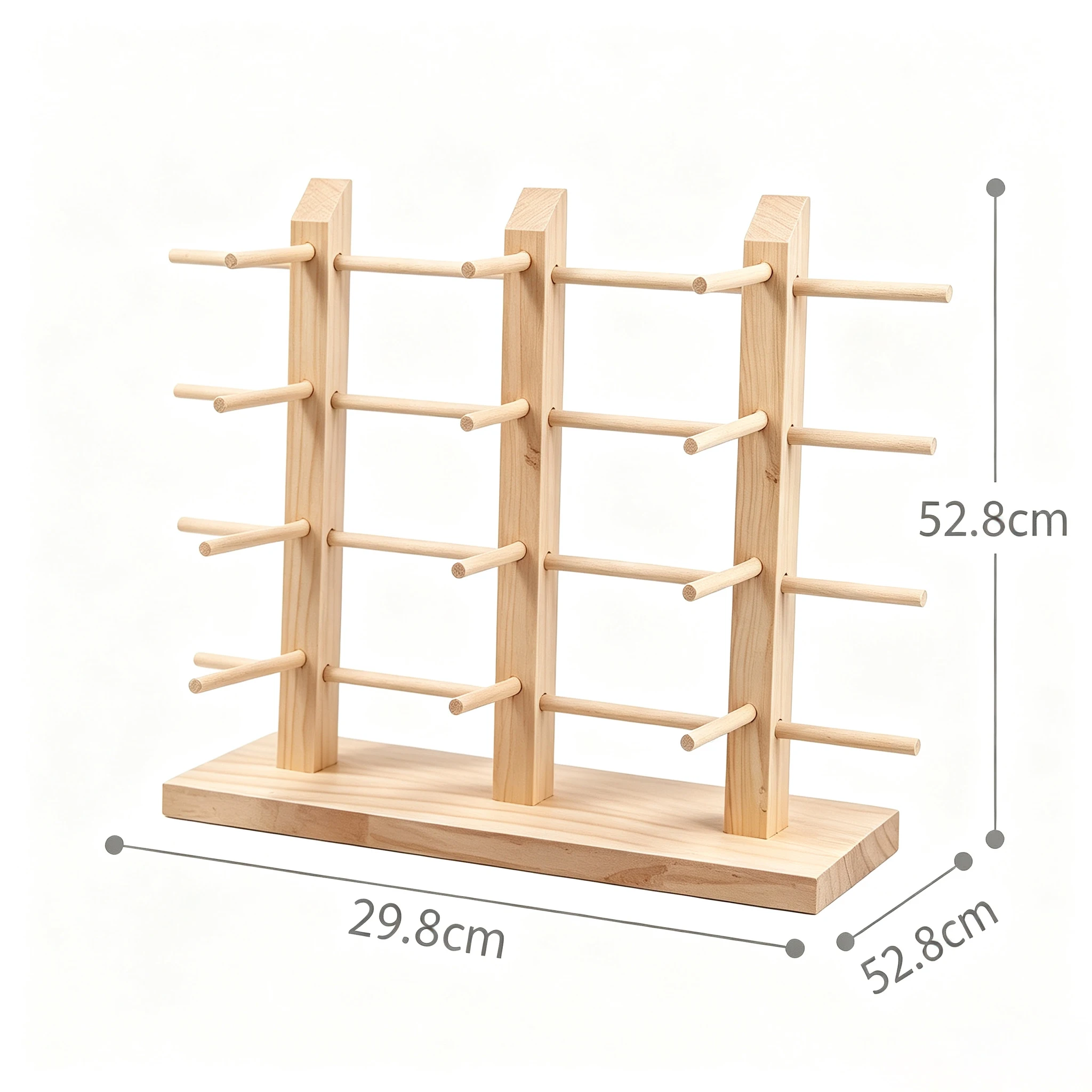Abnehmbarer, mehrschichtiger, mehrgrößiger Holzständer zur Präsentation von Brillen, Sonnenbrillen und Schmuck. – Detail 4