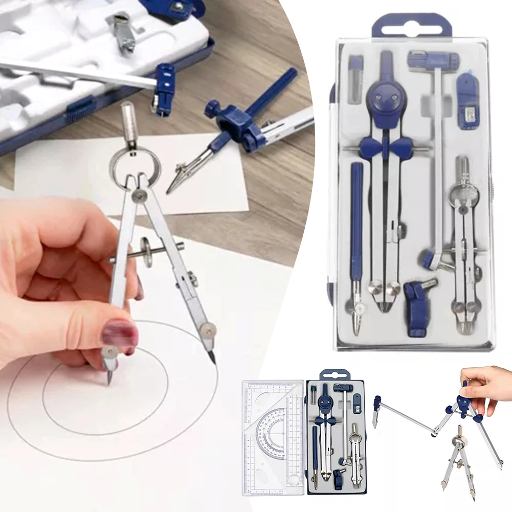 Drafting Drawing Compasses Set Geometry-Precision Tool Set With Storage Box For Students