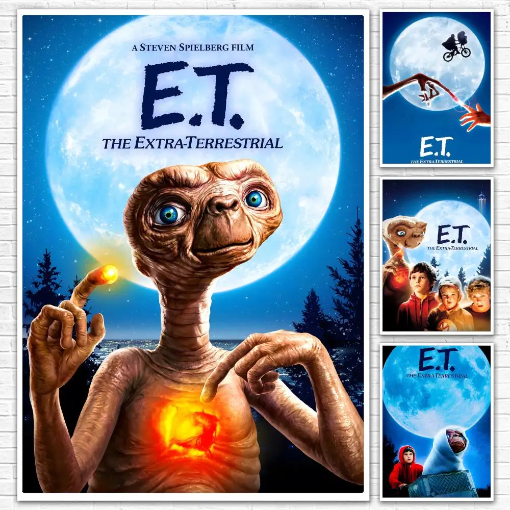 Movie E-E.T.the Extra-Terrestrial Poster All-match HD Waterproof Self-Adhesive Wall Art Sticker For Home Bedroom