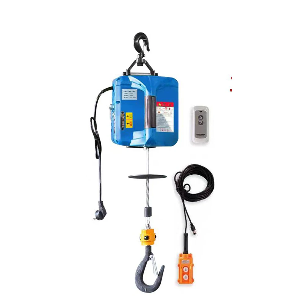 

220V/110V 500KG Load Portable Electric Winch Traction Hoist Small Crane Home Decoration Crane Hoist Lifting Tool