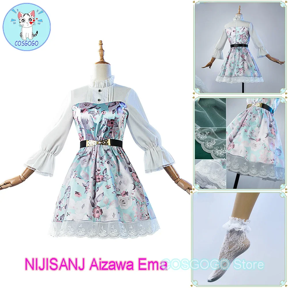 [Customized] Game NIJISANJ Aizawa Ema Cosplay Costume VTuber Women Men Lovely Dress Suit Outift