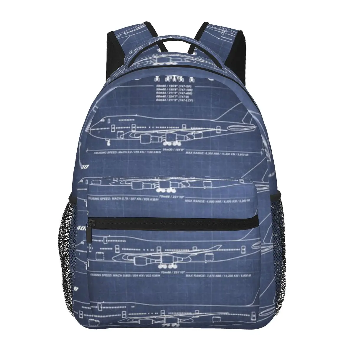 Boeing 747 Family Blueprint (dark Blue) One Casual backpack