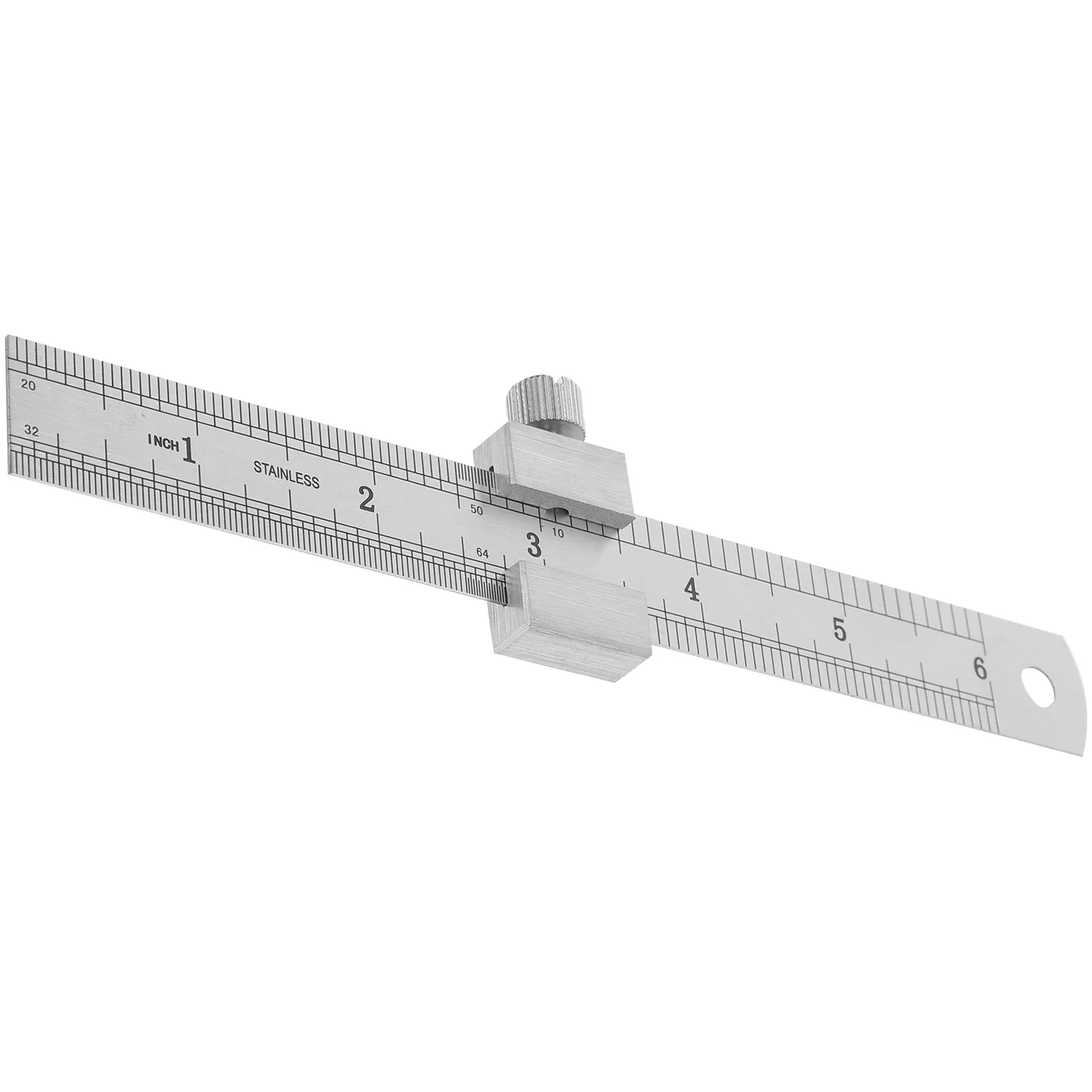 1Set Thickened Stainless Steel Ruler Precision Measuring Tool Straight Scale Ruler Stopper Engineering Drawing Measuring Tool