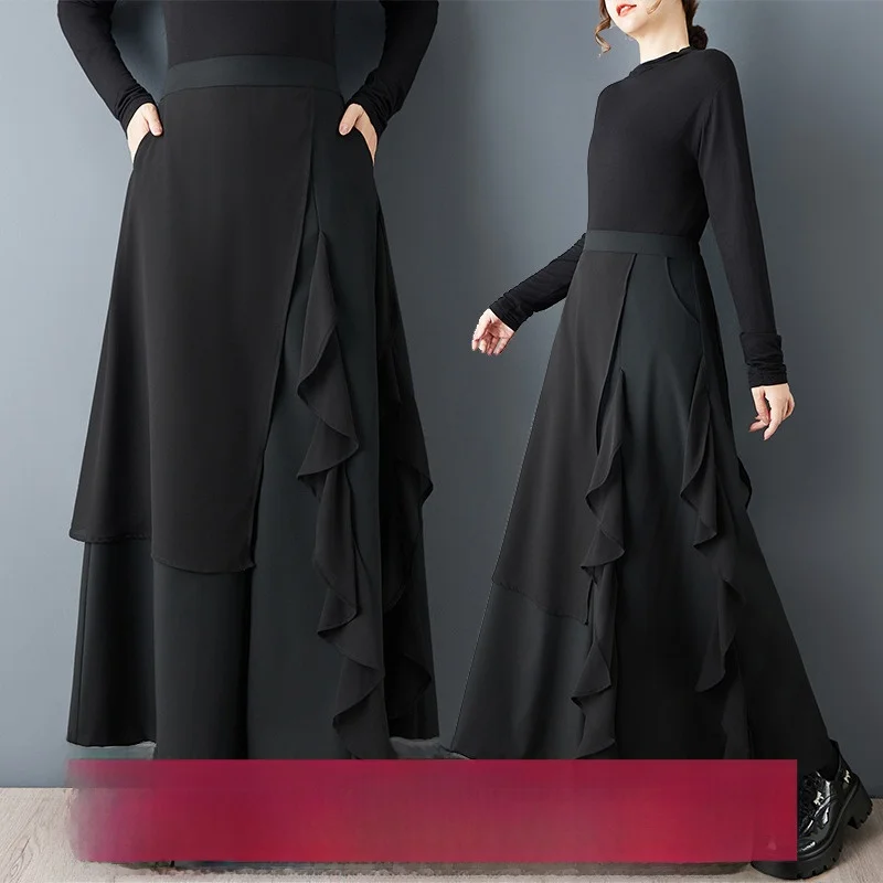 ファイオナブルなアシンメトリースプライシング9ピースパンツ 春夏新作 スリーハイウエストストレートレッグカジュアルパンツ レディース