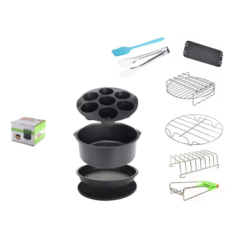 

Air Fryer Accessories Baking Basket Applicable To 8-Inch 12-Piece Set 4.8Qt-7.2Qt-Up