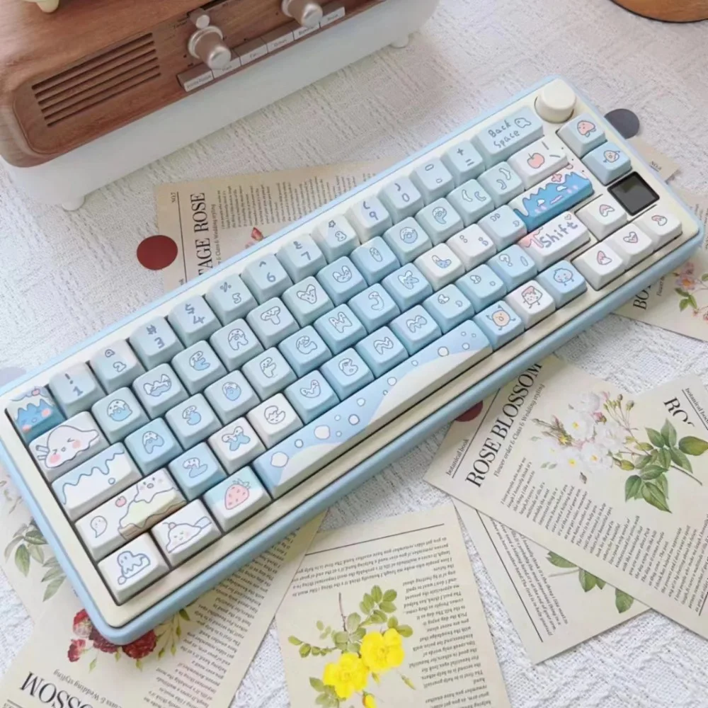 OUSAID DK65 Mechanical Customized Keyboard CNC Aluminum Gasket Tri-mode HIFI Voice RGB 65% Layout with TFT Screen Knob 4000mAh