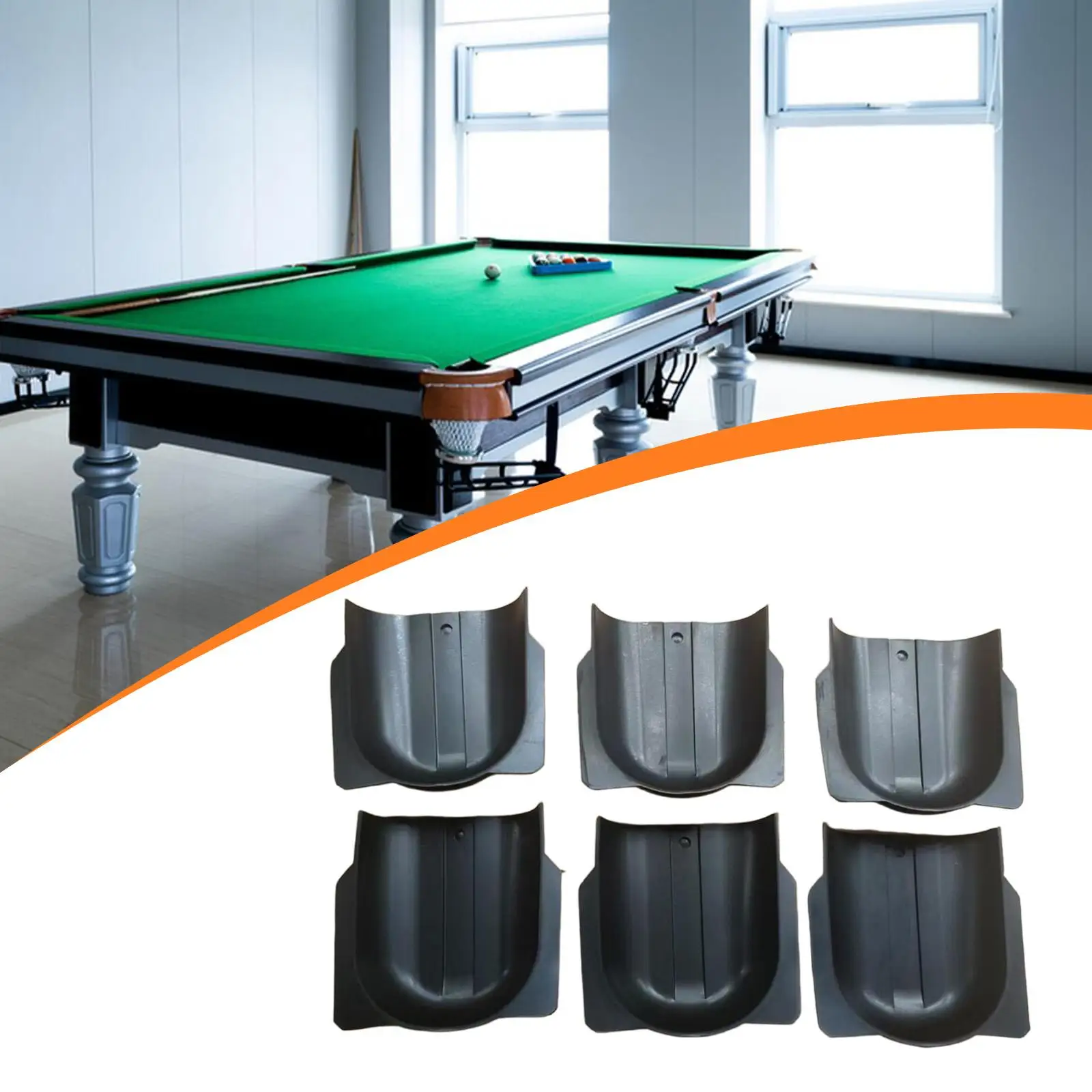 

6x Billiard Pool Table Gully Boots Professional, Easy to Use, Reduce Impact Maintenance Pool Table Accessories Rubber