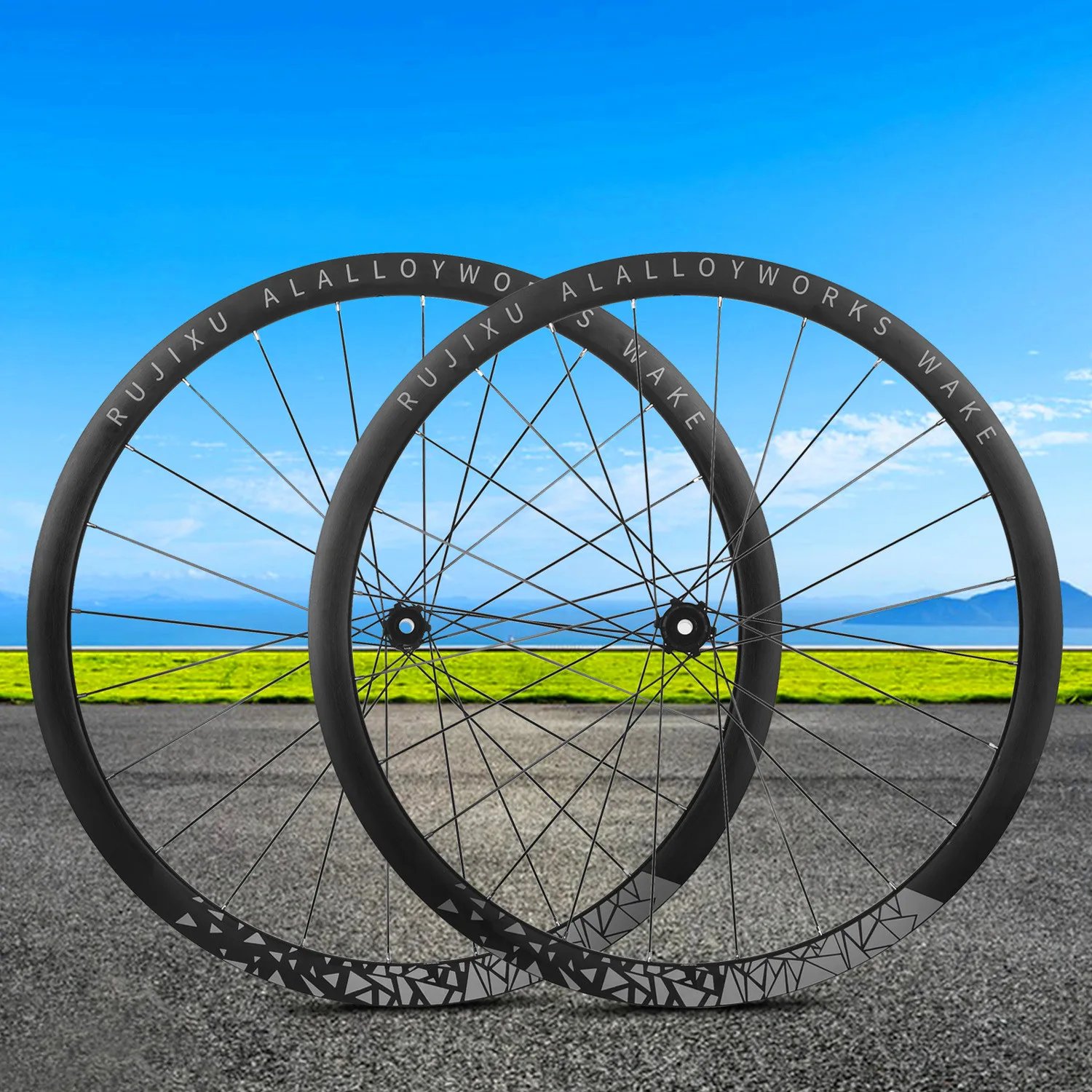 

RUJIXU 700C Ratchet 36T deep 30/35/38/41mm wheel ultrasound Light road bicycle disc brake wheelset aluminum melon car road wheel