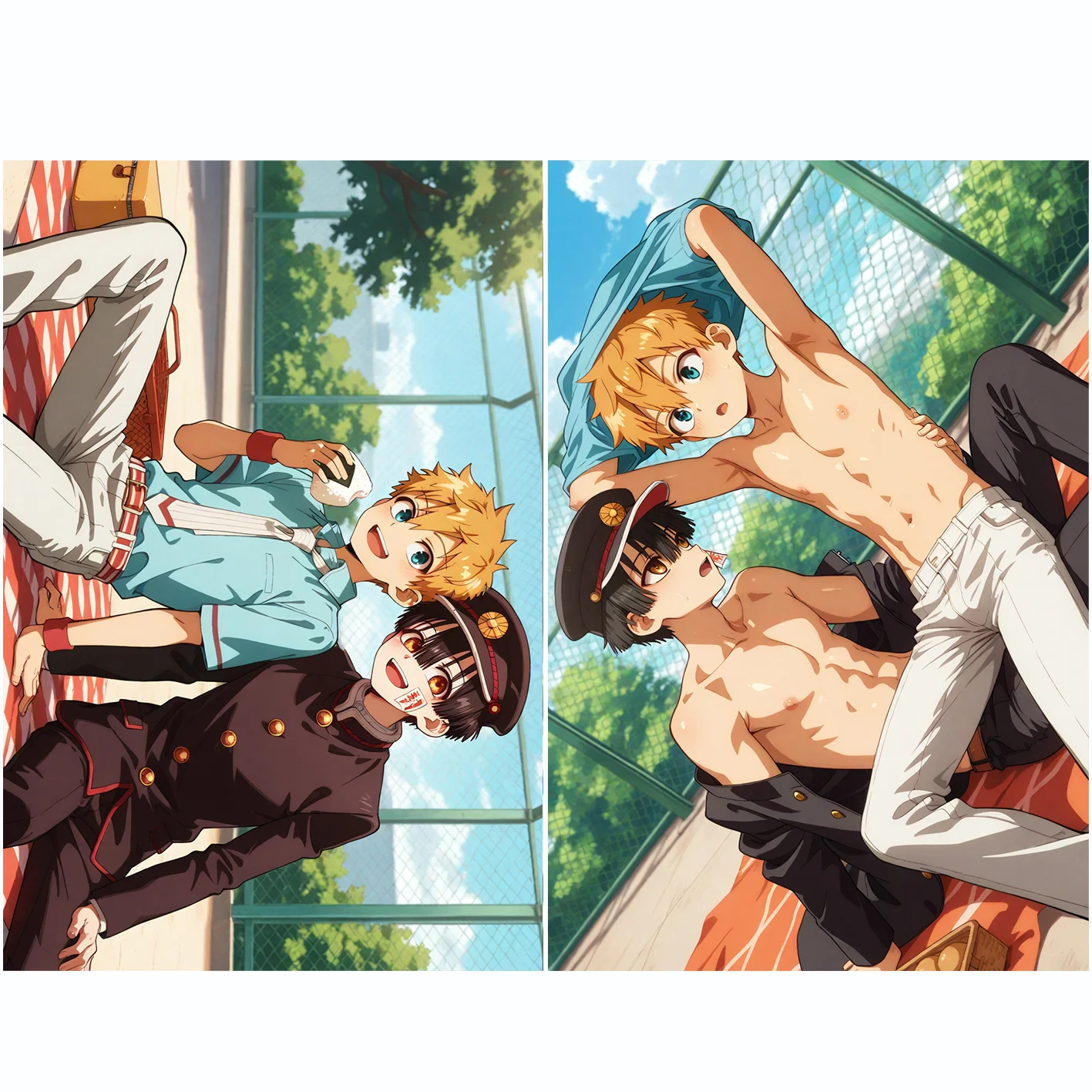 Dakimakura Anime Kou Minamoto x Hanako Pillow Cover Sofa Cushion Double-side Print Throw Pillow Case 40X60cm