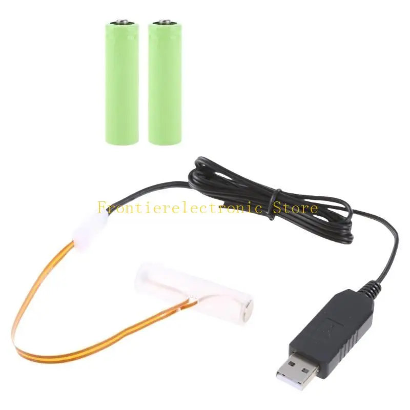 G8DB USB Battery AA Battery Eliminators Cable Replace 3Pcs 1.5V AA LR6 Batteries for LED Light Electronic Toy Strips Light