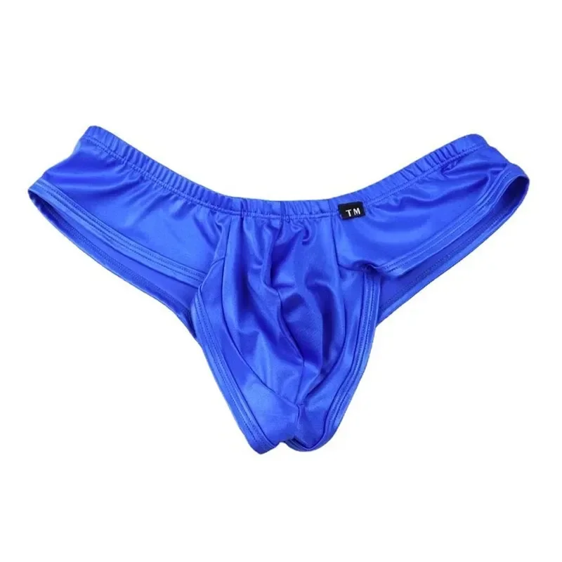 Ice Silk Fabric Elastic Sexy U-Bulge Pocket Low-Rise Breathable Bikini Men\'s Pants sexy trunks underwear