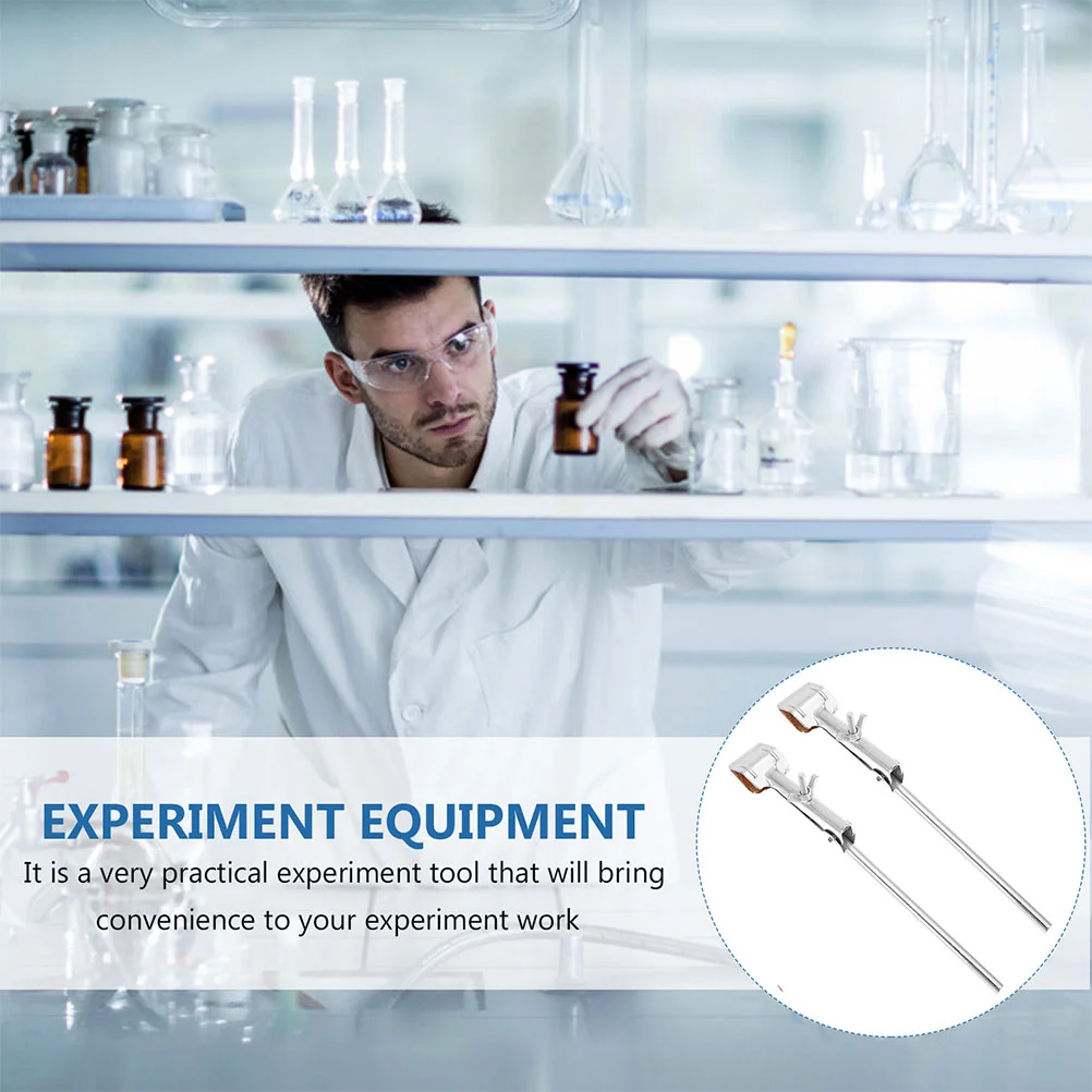 2 Pcs Flask Test Tube Clamp Laboratory Holder Clip Stand Extruder Condensing Iron Condenser