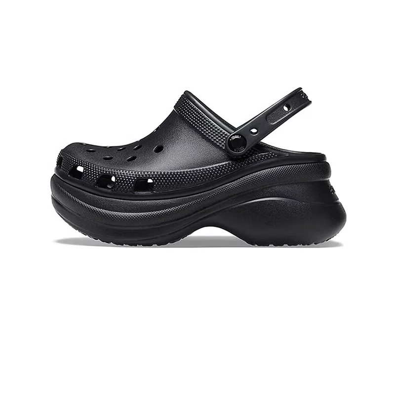 Crocs Classic BAE Clog Women's 6cm Heel Clogs  Black, Retro Minimalist Perforated Design, Durable & Versatile 206302-001
