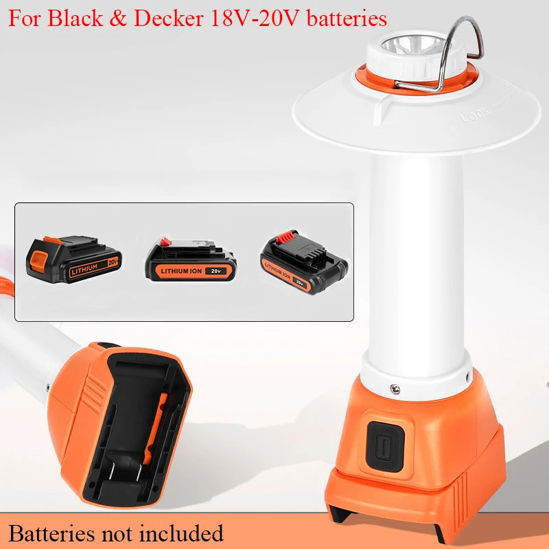 HAKSINKY Portable Outdoor Camping Light LED Work Light for Makita/Milwaukee/Bosch/Black&Decker/Craftsman 18-20V Li-ion Batteries