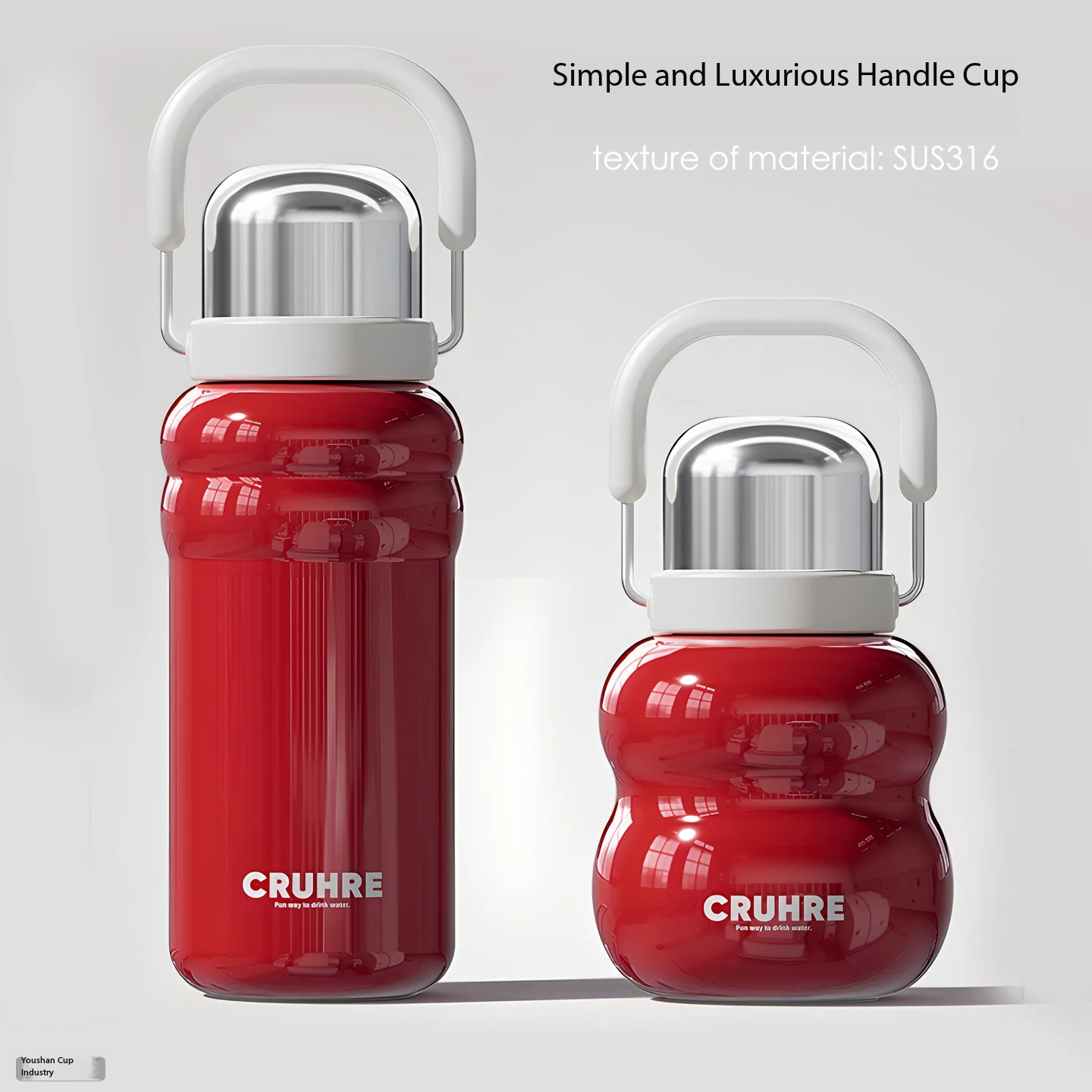 Light luxury thermos cup for girls with good looks, big belly cup,straw, stainless  large capacity double drinking student water
