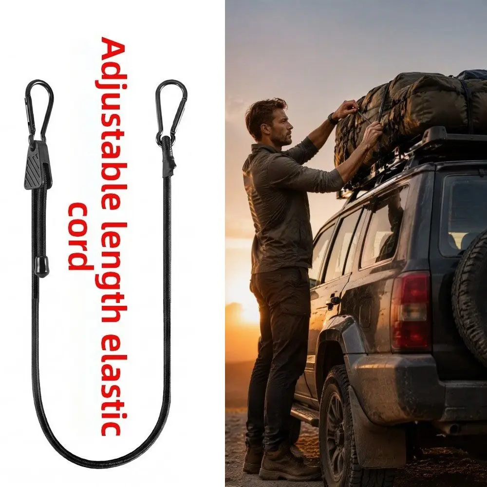 Multifunctional Adjustable Length Binding Rope Black Durable Elastic Rope Sturdy 0.45/0.6/1/1.2m Elastic Strap Motorbike