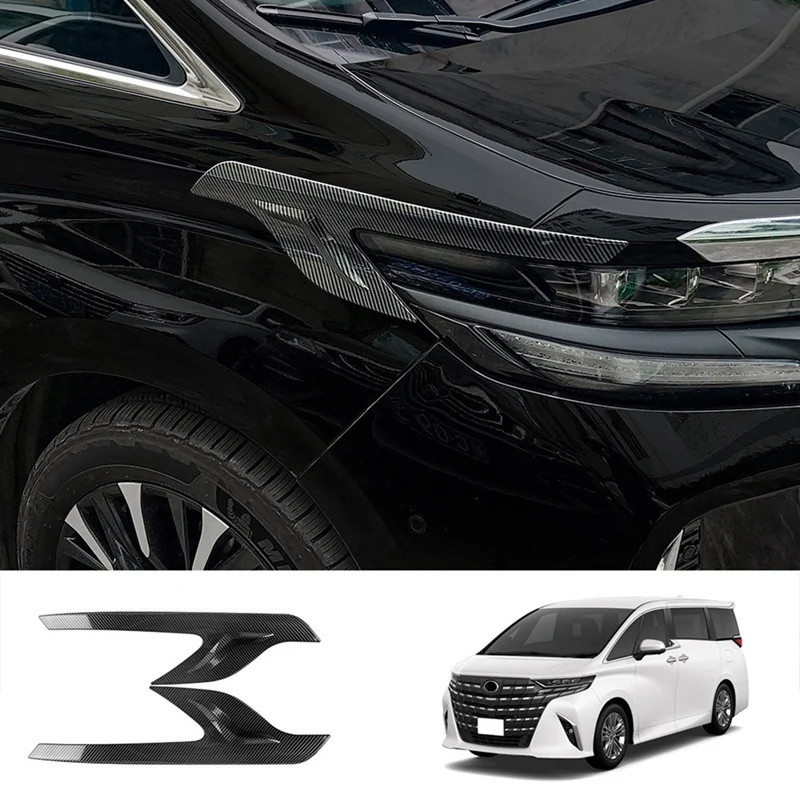 Car Headlight Eyebrows Trim Cover For Toyota Alphard 40 Series 2023+ Head Light Lamp Eyelid Trim Stickers