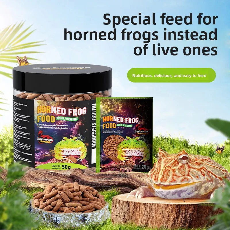 

Barbarous Growth Frog Food Pellets for Pacman&Tree Frogs-Diet for Horned Frogs, Fantasy Frogs,White's Tree Frog&Small Amphibians