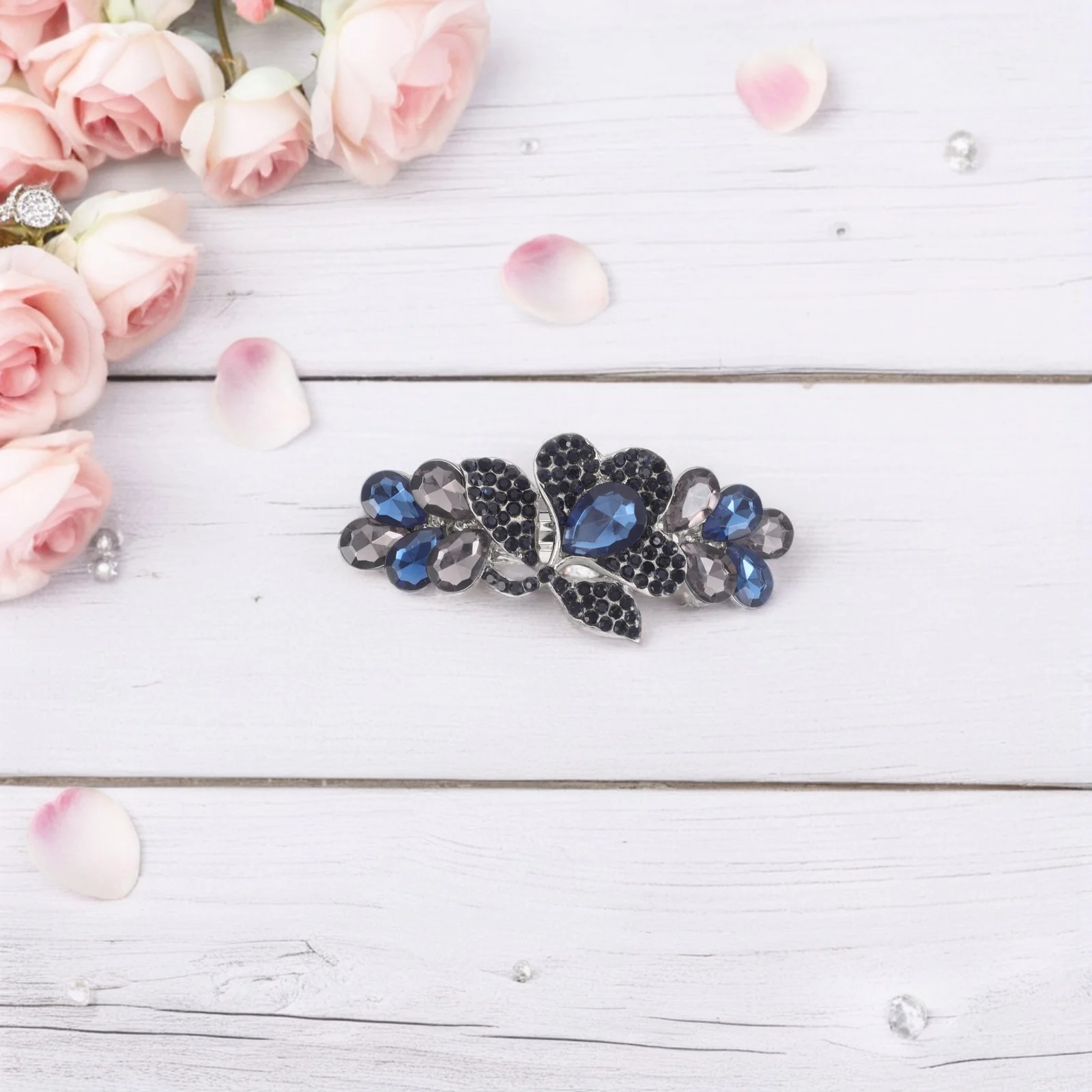 

Diamond Hair Clip Bangs Crystal Hairpin French Barrettes Claw Clips Girls Blue Festival Accessories Bridesmaid