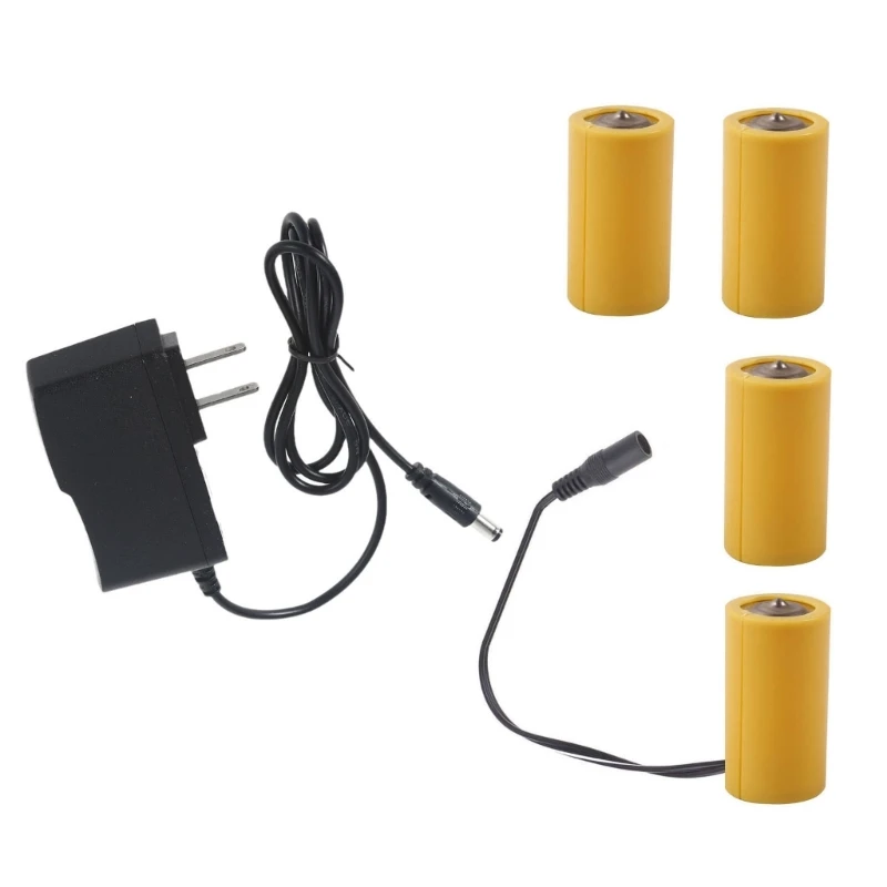 6V LR14 C Battery C Size Battery Eliminators Cable Replace 4Pcs 1.5V C Batteries for LED Light Electronic Toy