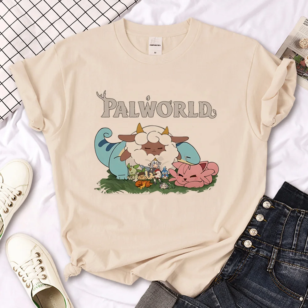 Palworld t-shirts women harajuku designer anime Tee girl 2000s clothes