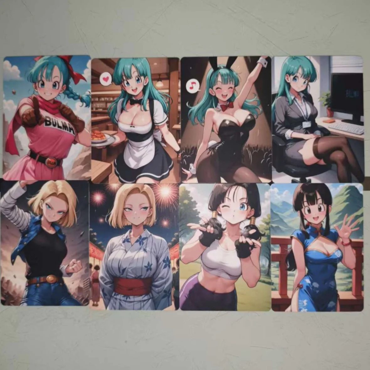 8 Uds juego de animación tarjetas sexis Chichi sin mosaico ACG Android 18 tarjeta desnuda de doble cara juguetes coleccionables para adultos 18+