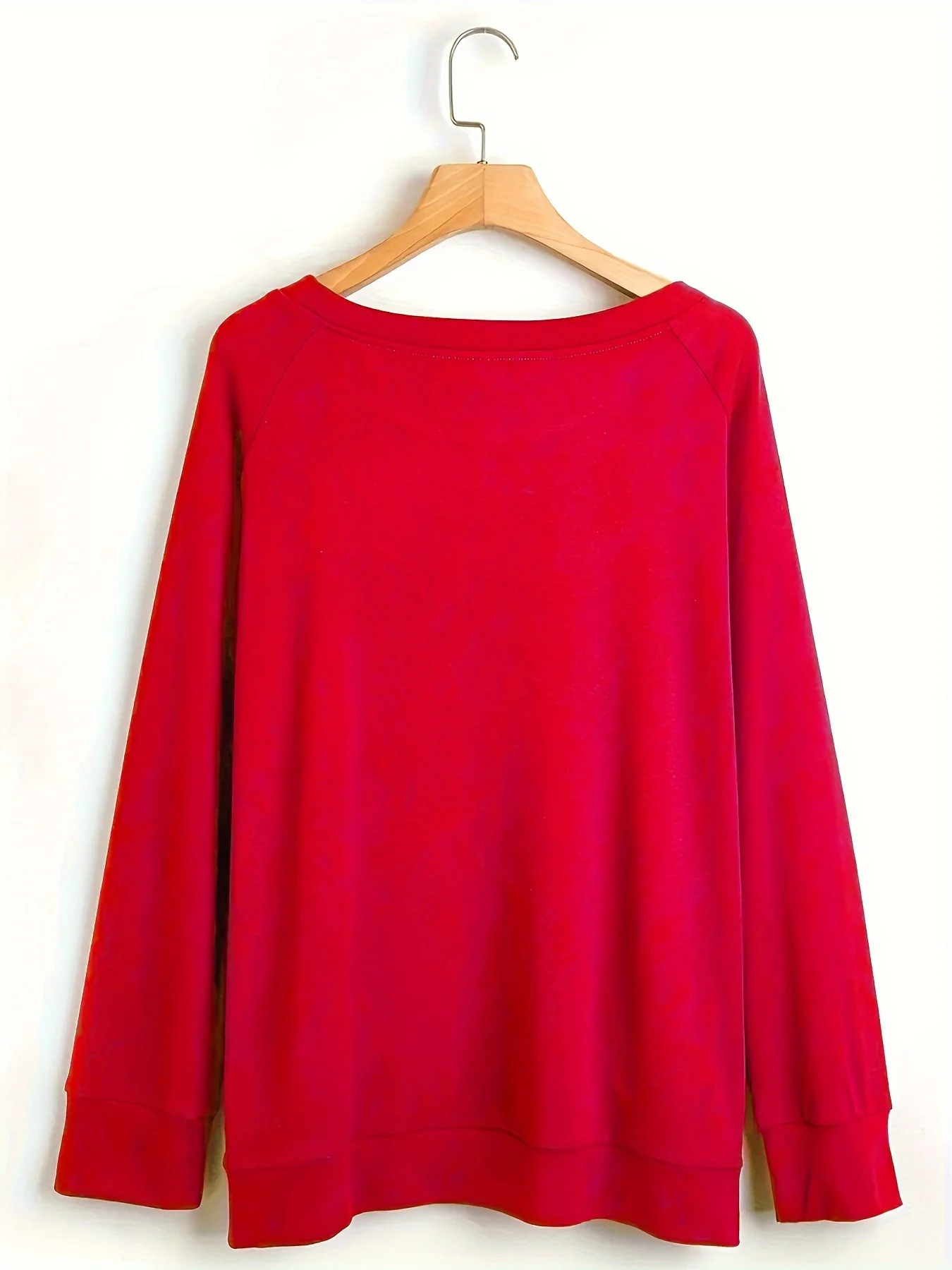 سترة نسائية للخريف والشتاء كاجوال فضفاضة ودافئة مطبوعة لعيد الميلاد مريحة بالإضافة إلى سترة مخملية بأكمام طويلة ورقبة دائرية #5