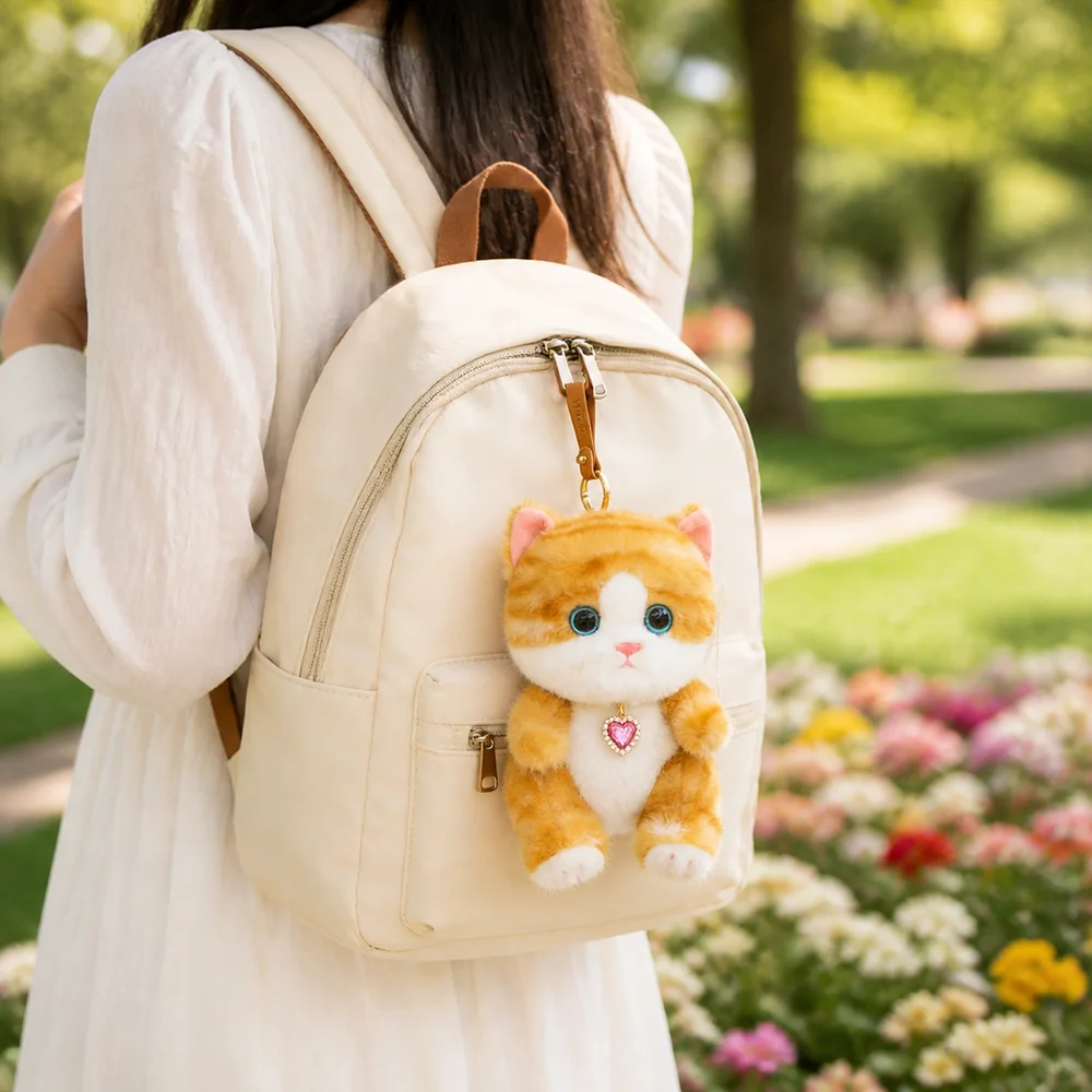 Gifts Realistic Kitten Shape Cat Keychain Lying Cat Sitting Cat Keychain Cute Soft Cat Bag Charm Backpack Accessories