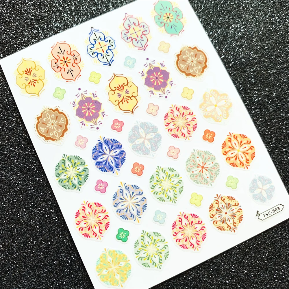 TSC-501 pegatina para uñas de flor curvadora, pegamento trasero 3D, autoadhesivo para decoración de uñas, herramienta deslizante para calcomanías de uñas