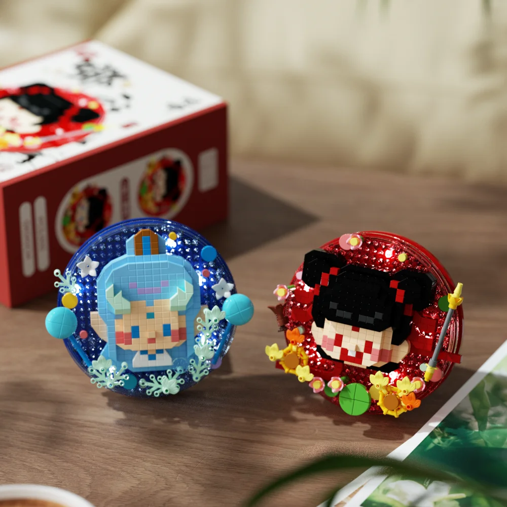 Anime amor e espaço profundo sylus rafayel zayne xavier cosplay dos desenhos animados brinquedo tijolos educacional crachá expositor presentes de natal