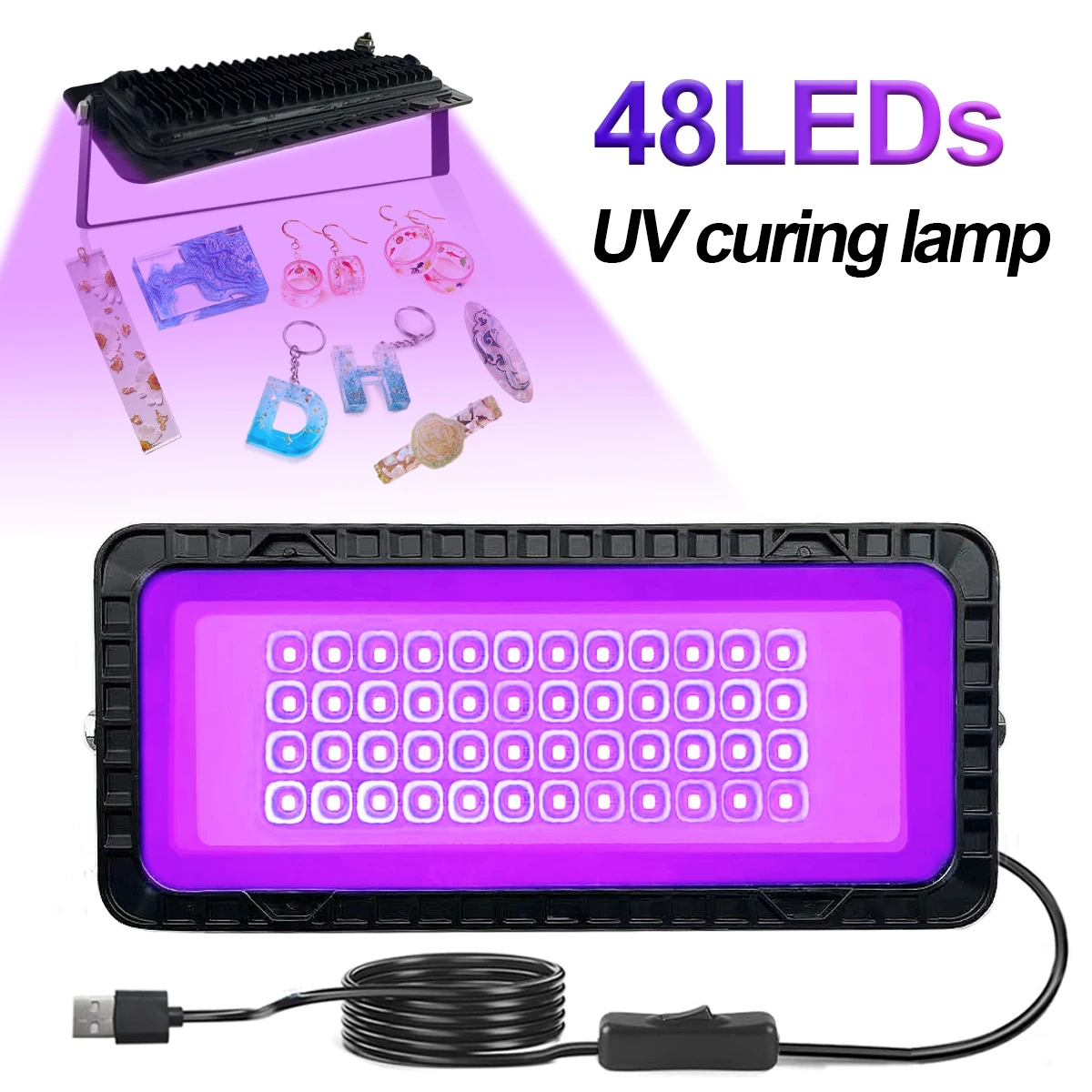 

395-нанометровая светодиодная лампа для ультрафиолетового отверждения для смолы, печатная машина для ультрафиолетовых чернил, покрытие чернил, отверждение экрана