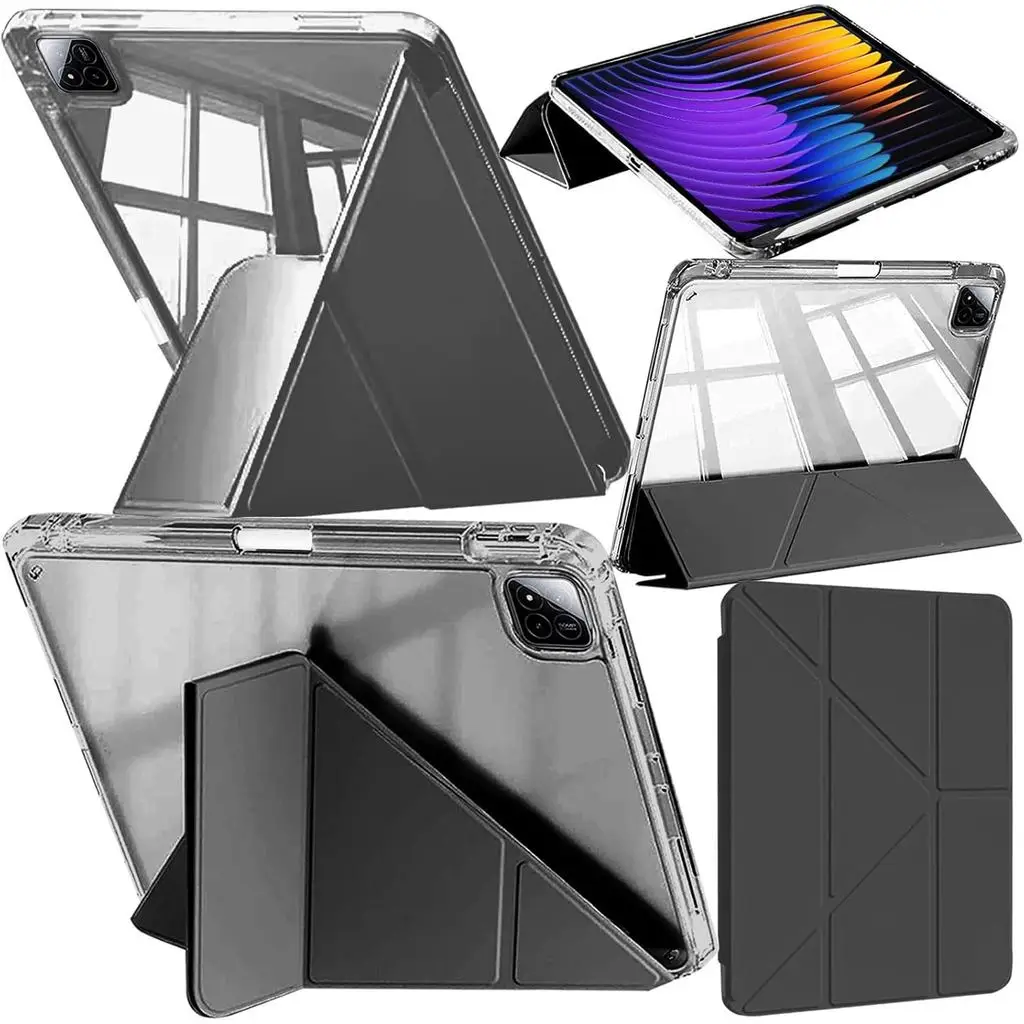 

Foldable Acrylic Transparent Case for Xiaomi Poco Pad M1 12.1 2025 Poco Pad X1 11.2 inch with Pencil Holder