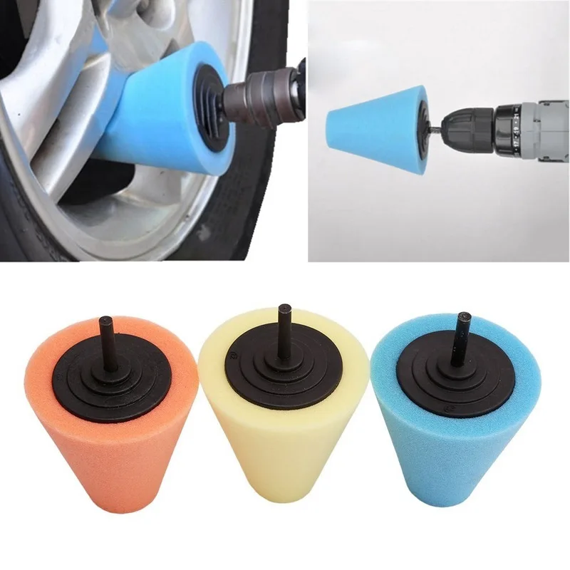 

Auto Wheel Polishing Sponge Used for Electric Drill 3/4inch Burnishing Ball Polishing Cone Car Hub Buffing Sponge Drill Brush