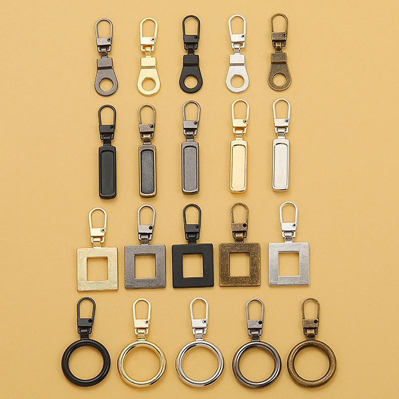 5pcs Detachable Metal Zipper Pullers for Zipper Sliders Head Zippers Repair Kits Zipper Pull Tab DIY Sewing Bags Down Jacket