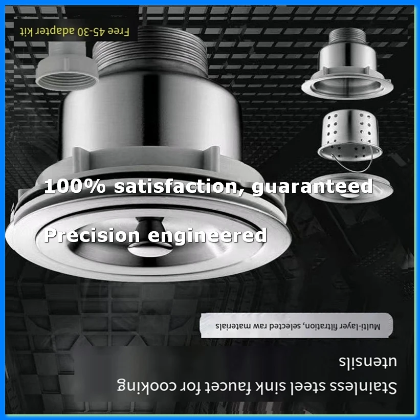 Kitchen Sink Vegetable Sink Drain Set Stainless Steel Kitchen Sink Set Anti Odor Drain Pipe Kitchen Sink Accessories-A57M